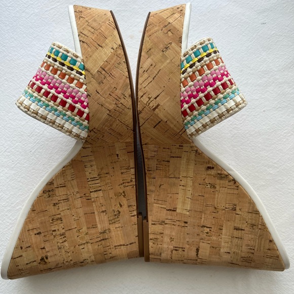 New VERONICA BEARD Dali Raffia Wedge Sandals Size 10 - Picture 7 of 10